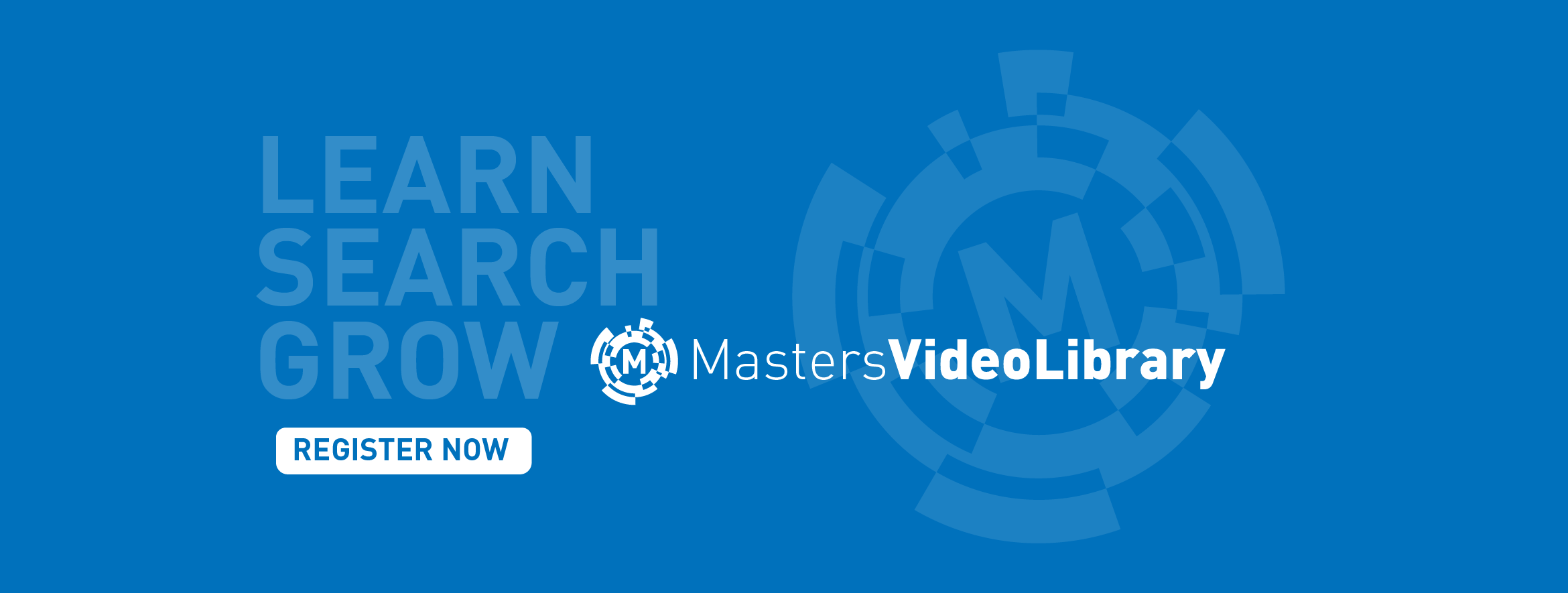 Masters Video Library Website Banner Register Now